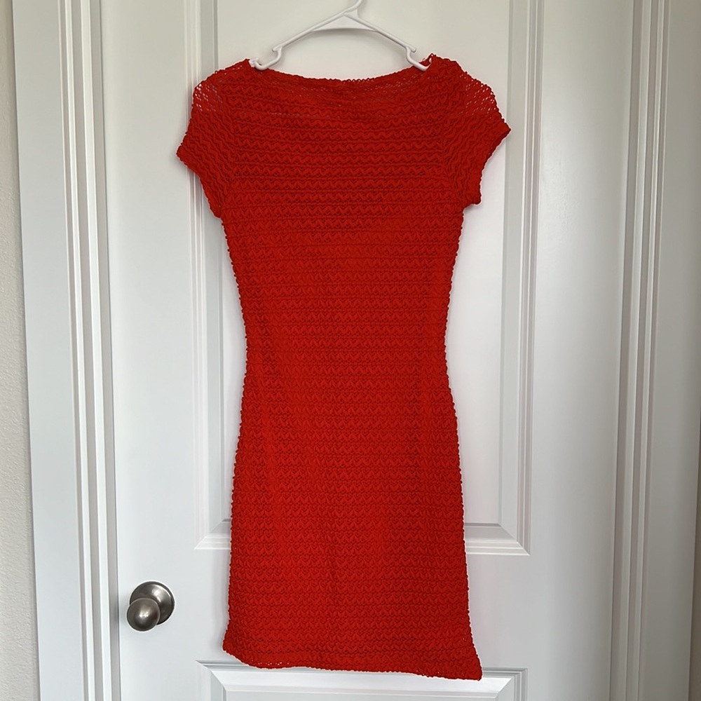 B.Darlin Red Mini Very Stretchy Silhouette Dress Size 9/10 - Picture 2 of 7